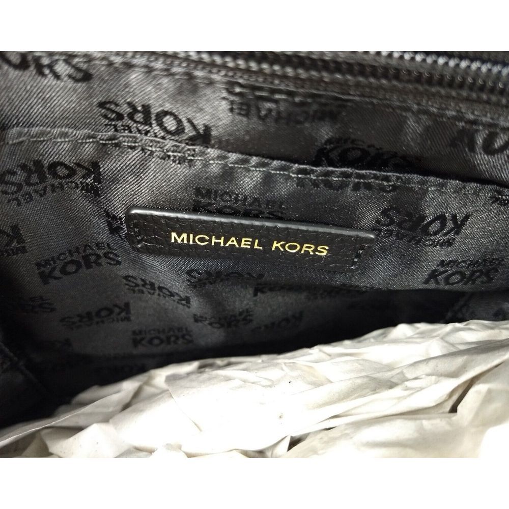 Michael Kors Leather Beckett Satchel Black Crossbody Strap MK‎ Padlock Charm NWT - Picture 13 of 16